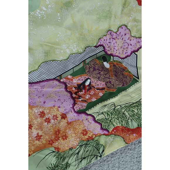 New Champagne Collection All That Glitters OS Wrap Shawl Asian Print Vintage - Picture 9 of 9